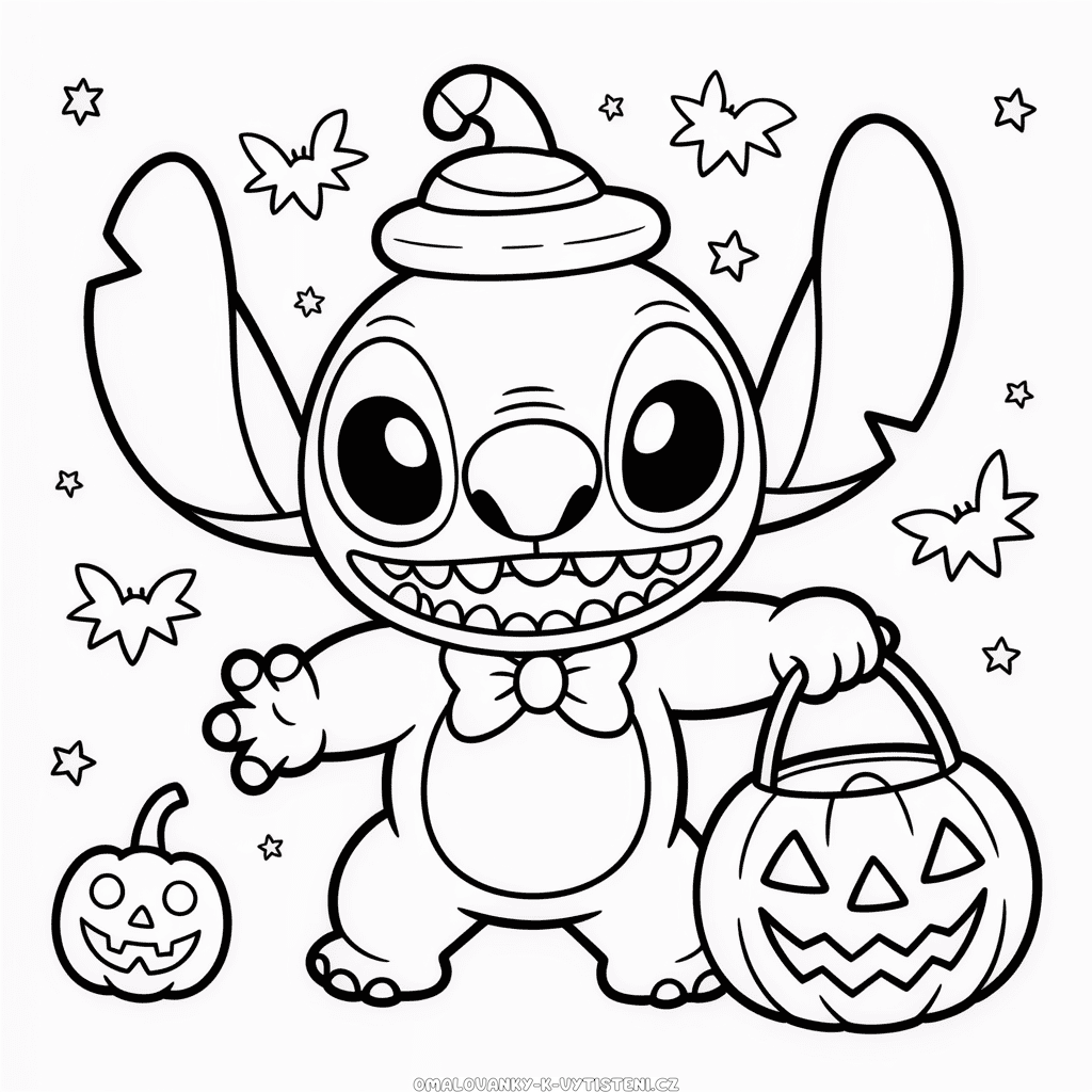 Halloween se Stitchem Omalovánka