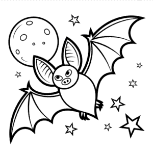 Halloweení Netopýr Omalovánka