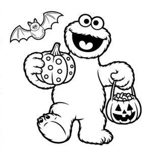 Halloweení Příšera z Cookies Omalovánka