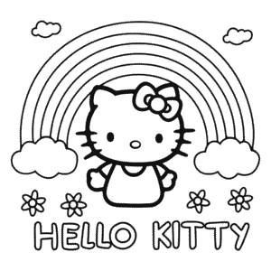 Hello Kitty a duha Omalovánka