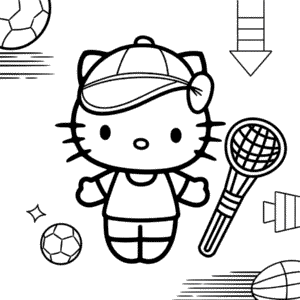 Hello Kitty a sporty Omalovánka