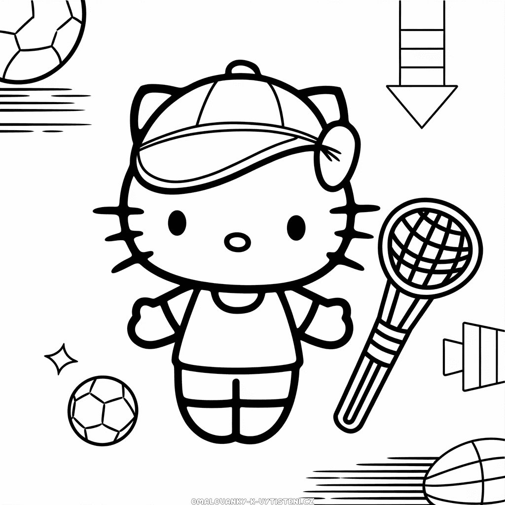 Hello Kitty a sporty Omalovánka