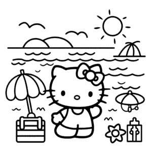 Hello Kitty Letní Prázdniny Omalovánka