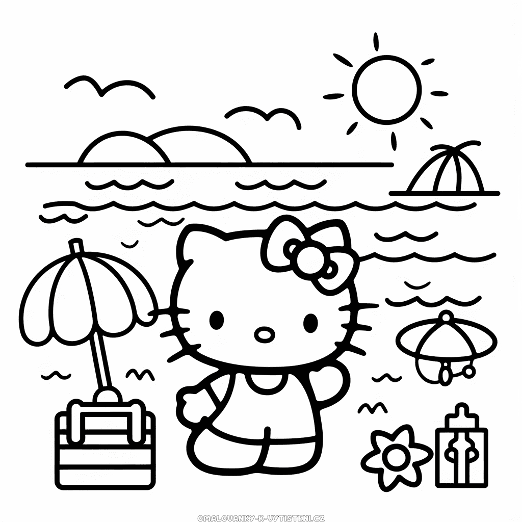 Hello Kitty Letní Prázdniny Omalovánka