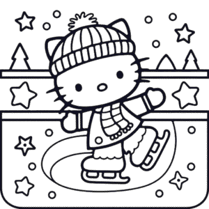 Hello Kitty na ledě Omalovánka