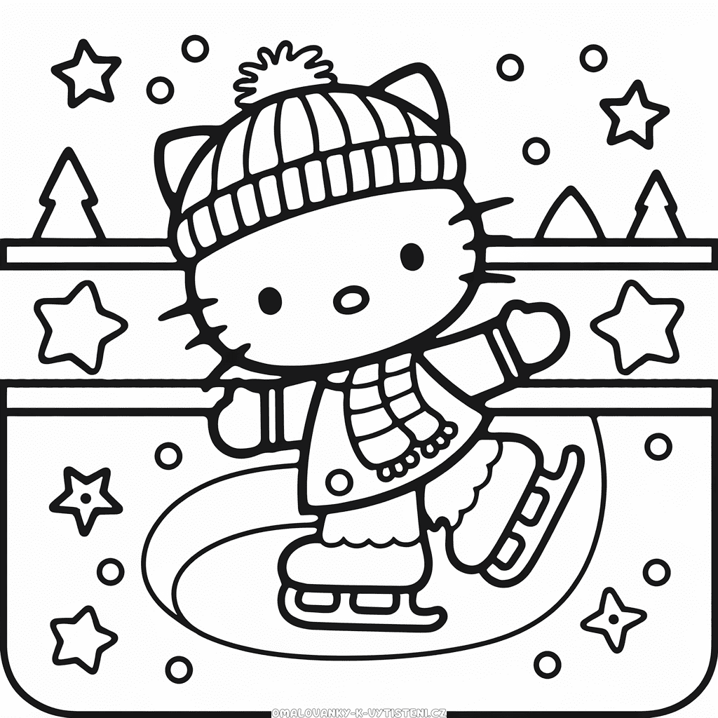 Hello Kitty na ledě Omalovánka
