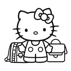 Hello Kitty Připravená do Školy Omalovánka