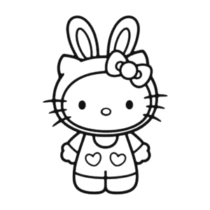 Hello Kitty v kostýmu králíčka Omalovánka