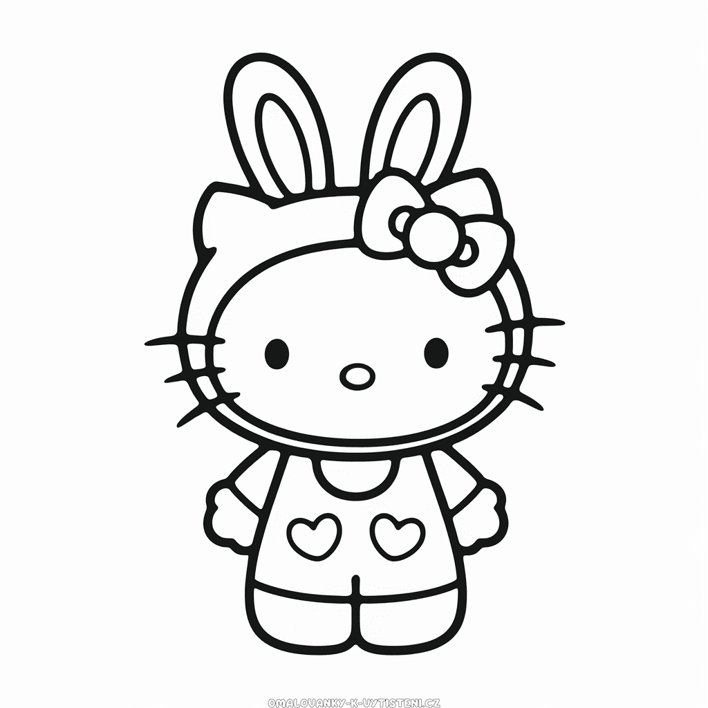 Hello Kitty v kostýmu králíčka Omalovánka
