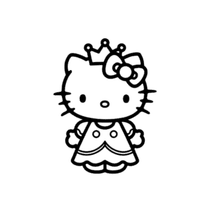 Hello Kitty v šatech Omalovánka