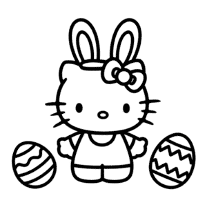 Hello Kitty Velikonoce Omalovánka