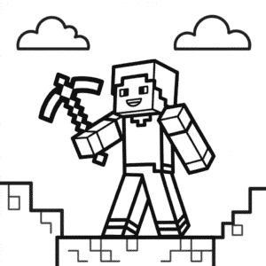 K vytisknutí zdarma Minecraft Omalovánka