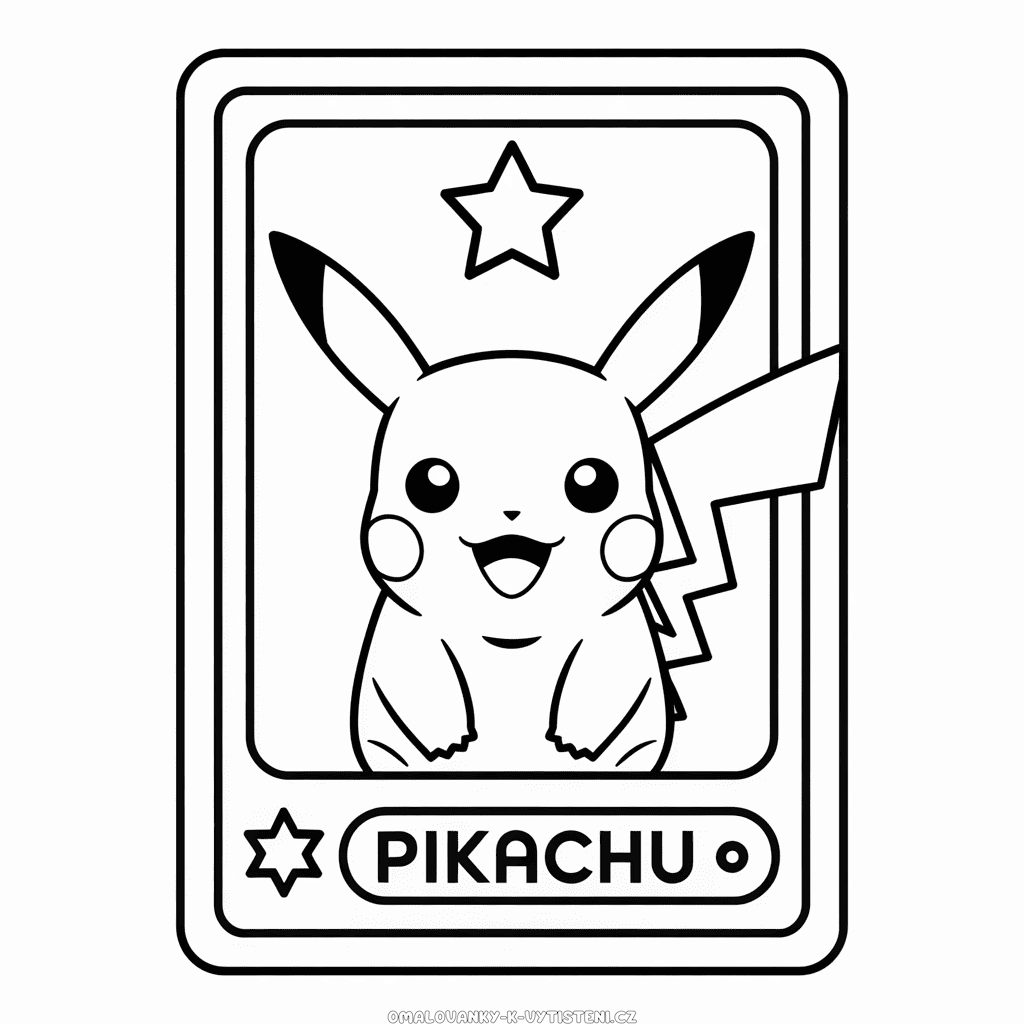Karta Pikachu Omalovánka