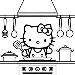 Kuchyně Hello Kitty Omalovánka