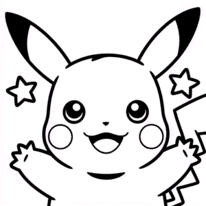 Obličej Pikachu Omalovánka