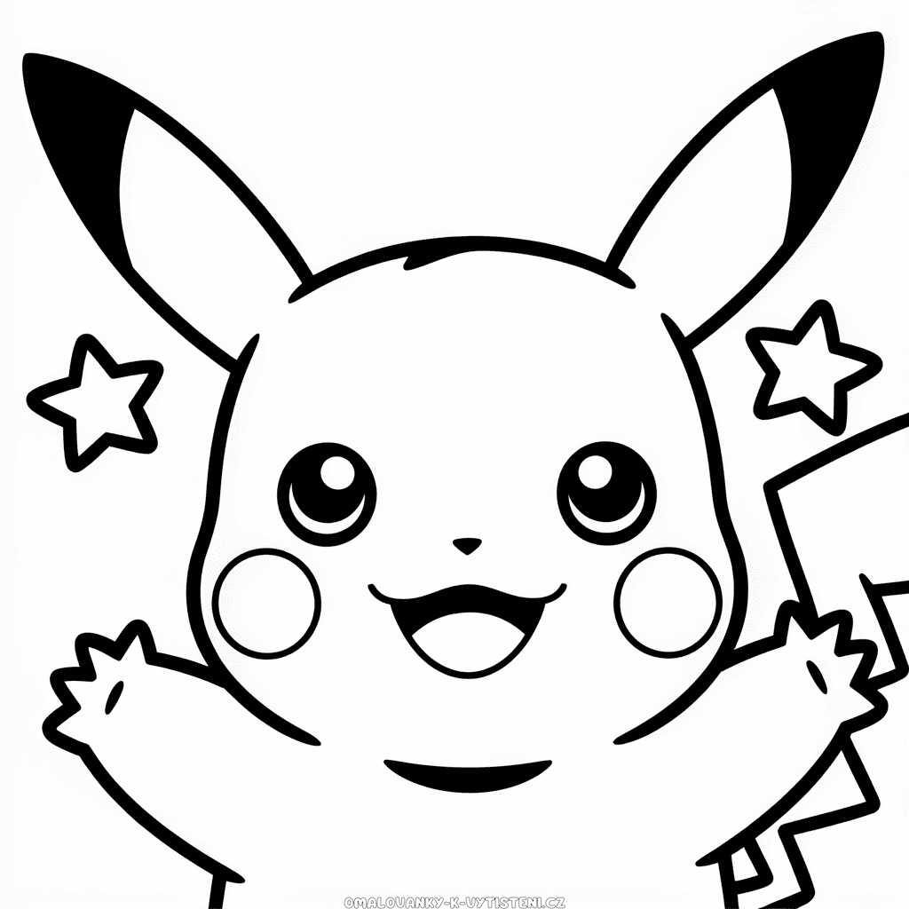 Obličej Pikachu Omalovánka