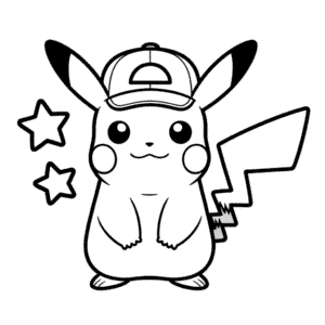 Pikachu s kloboukem Omalovánka