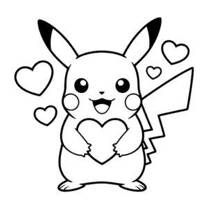 Pikachu Valentinský Den Omalovánka