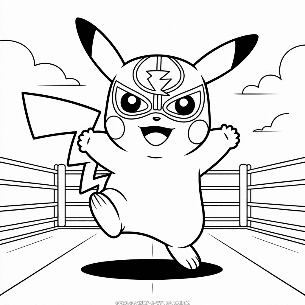 Pikachu Wrestling Omalovánka