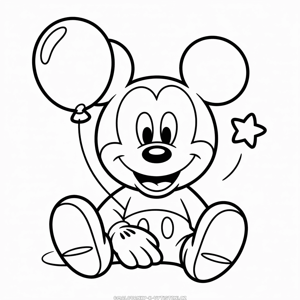 Roztomilý Myšák Mickey Omalovánka
