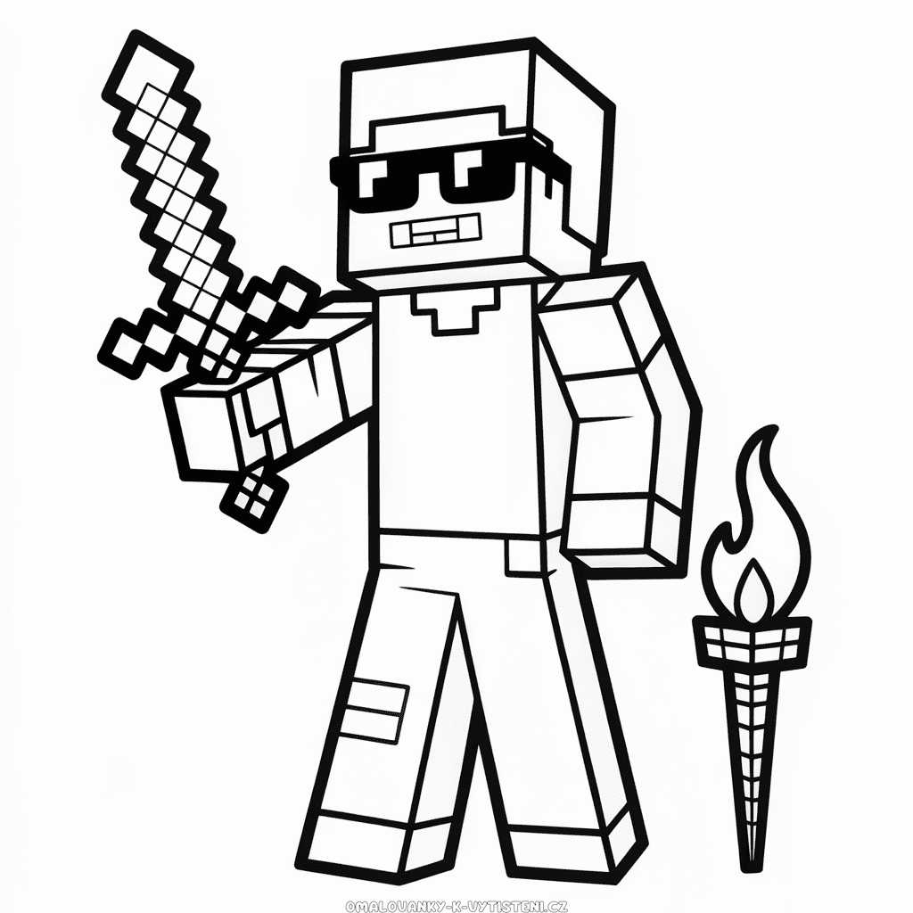Skvělý Minecraft Omalovánka