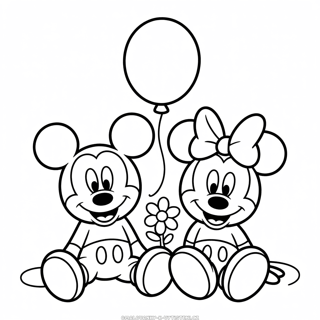 Snadný Mickey a Minnie Omalovánka