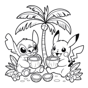 Stitch a Pikachu Omalovánka