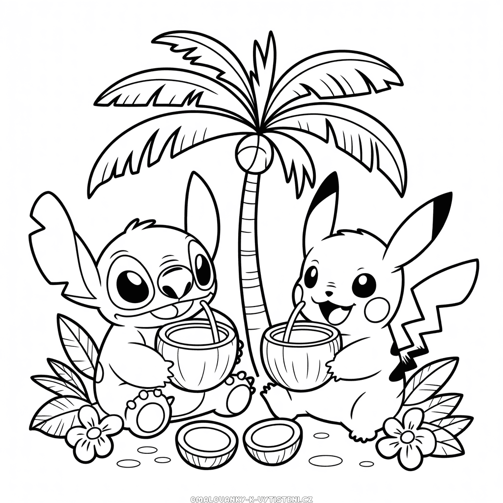 Stitch a Pikachu Omalovánka