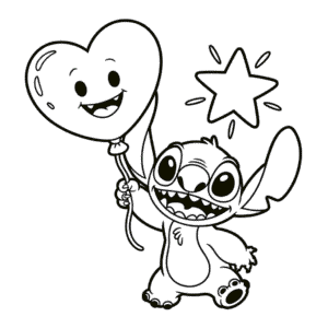 Stitch a Srdce Omalovánka