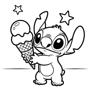Stitch s zmrzlinou Omalovánka