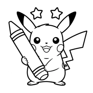 Tisknutelný Pikachu Omalovánka