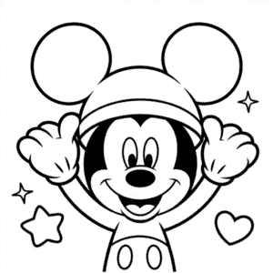 Uši Myšáka Mickeyho Omalovánka