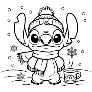 Zimní Stitch Omalovánka
