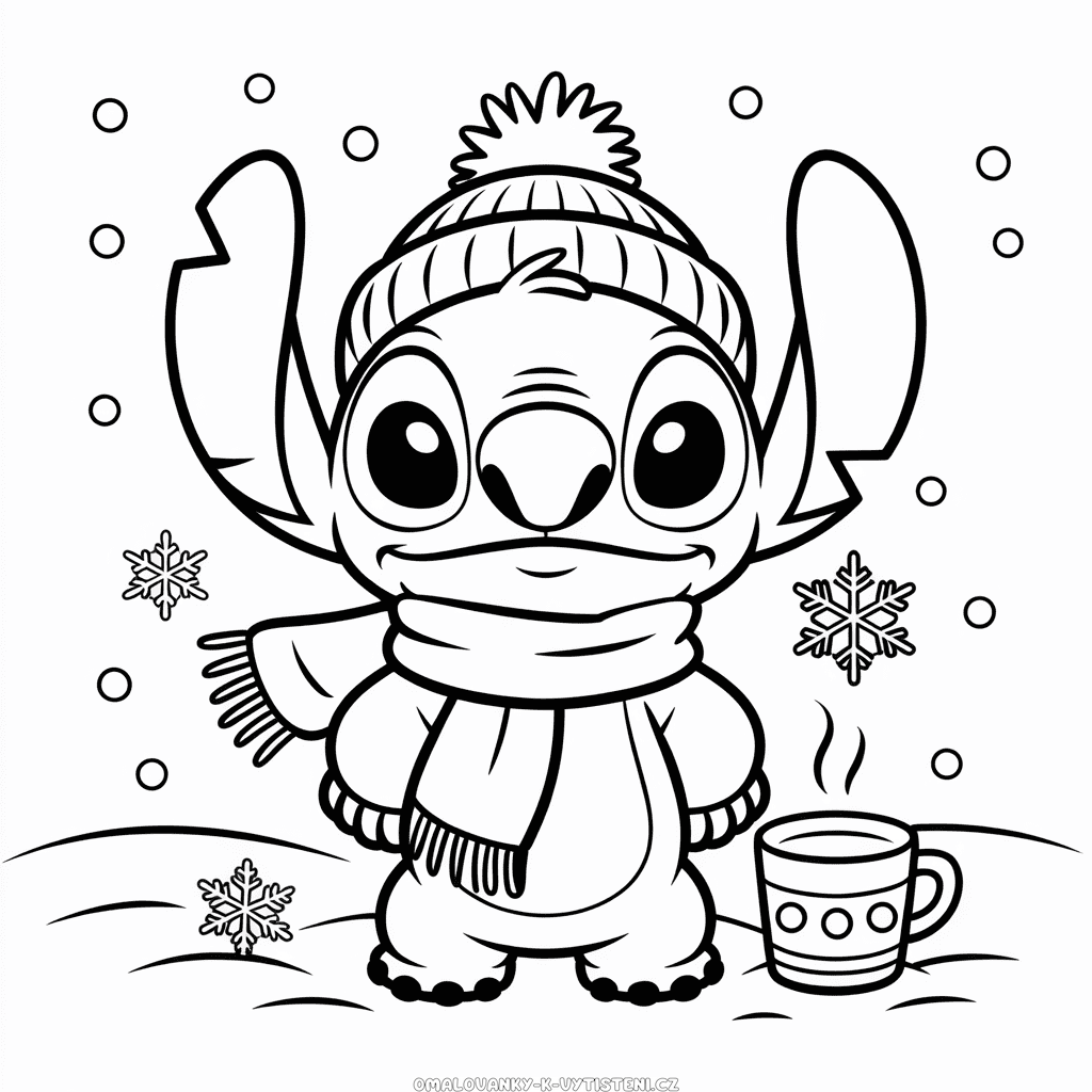Zimní Stitch Omalovánka