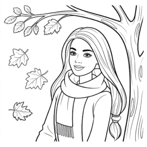 Barbie na podzim Omalovánka